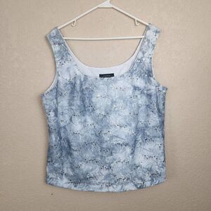 Alex Evenings Light Blue Silver Sequin Tank Top Size 2X (5026)